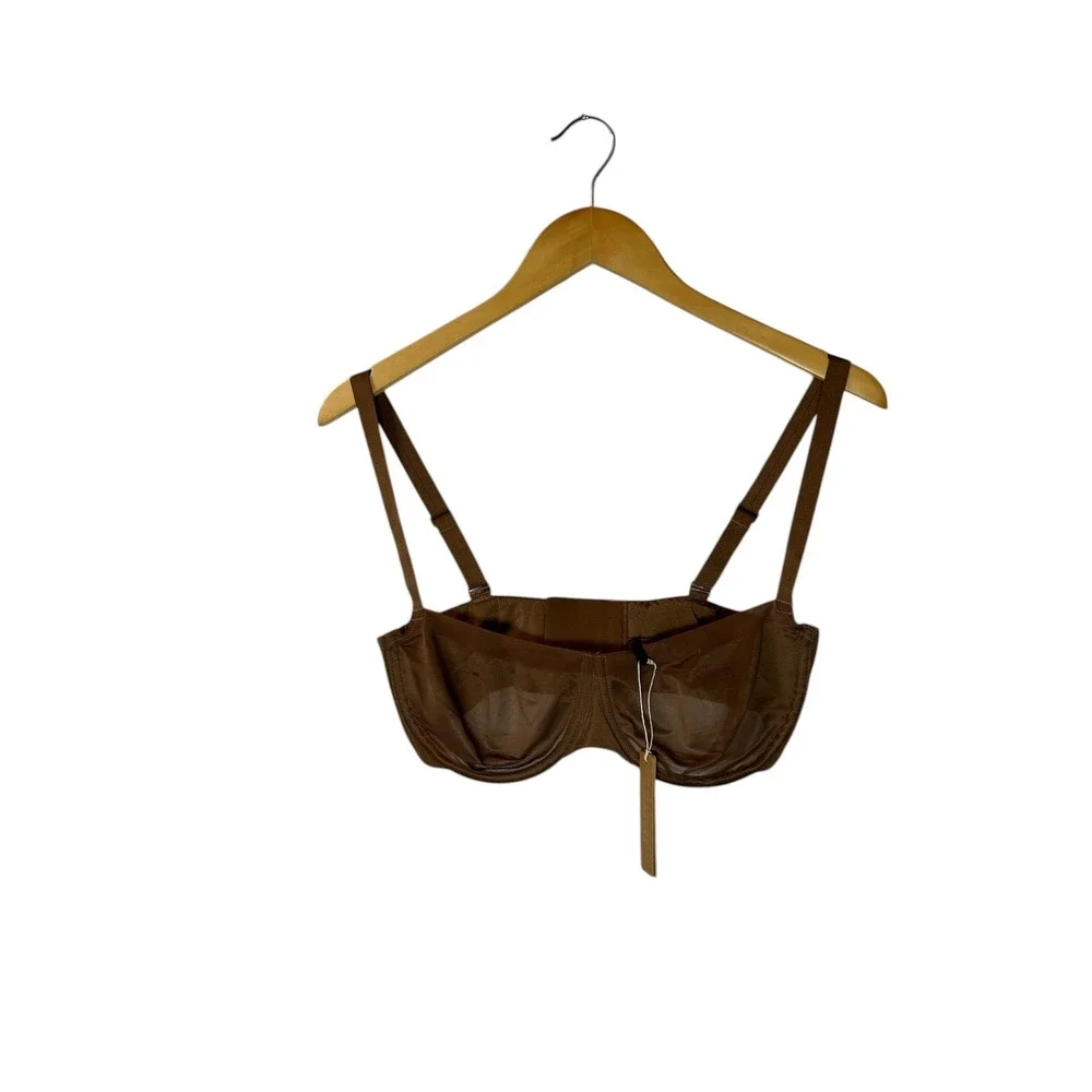 SKIMS No Show Molded Unlined Balconette Bra Jasper Brown 36D BR-UWR-2054 NWT - Picture 2 of 8